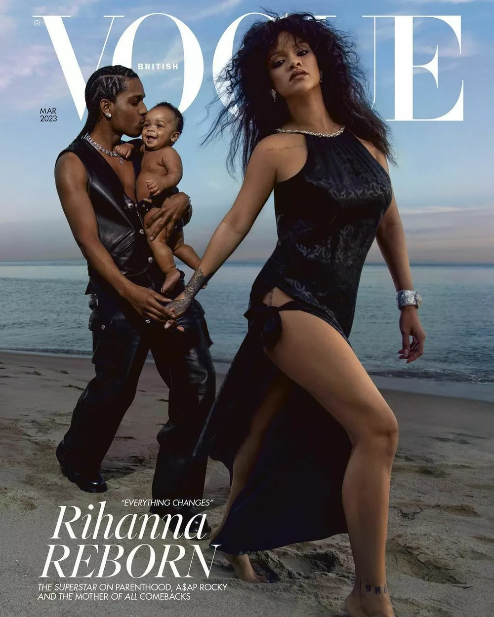 Рианна и A$AP Rocky впервые появились на обложке глянца вместе с сыном