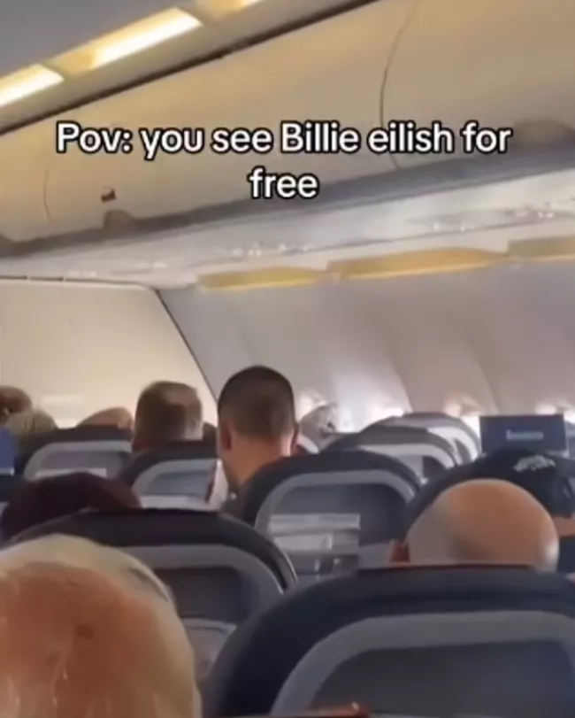 Ближе к народу: Билли Айлиш летит эконом-классом среди ошарашенных пассажиров